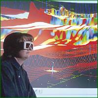 Geologist Using Interactive 3-D Seismic Source: BP